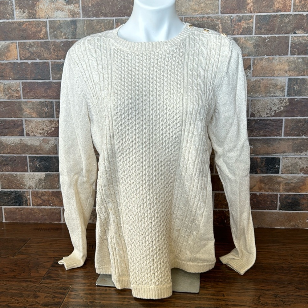 Charter Club women's sweater with shiny thread.
